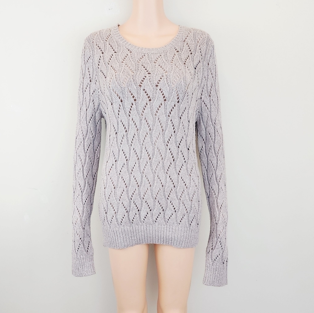 Loft Grey long sleeve sleeve knit sweater Size L